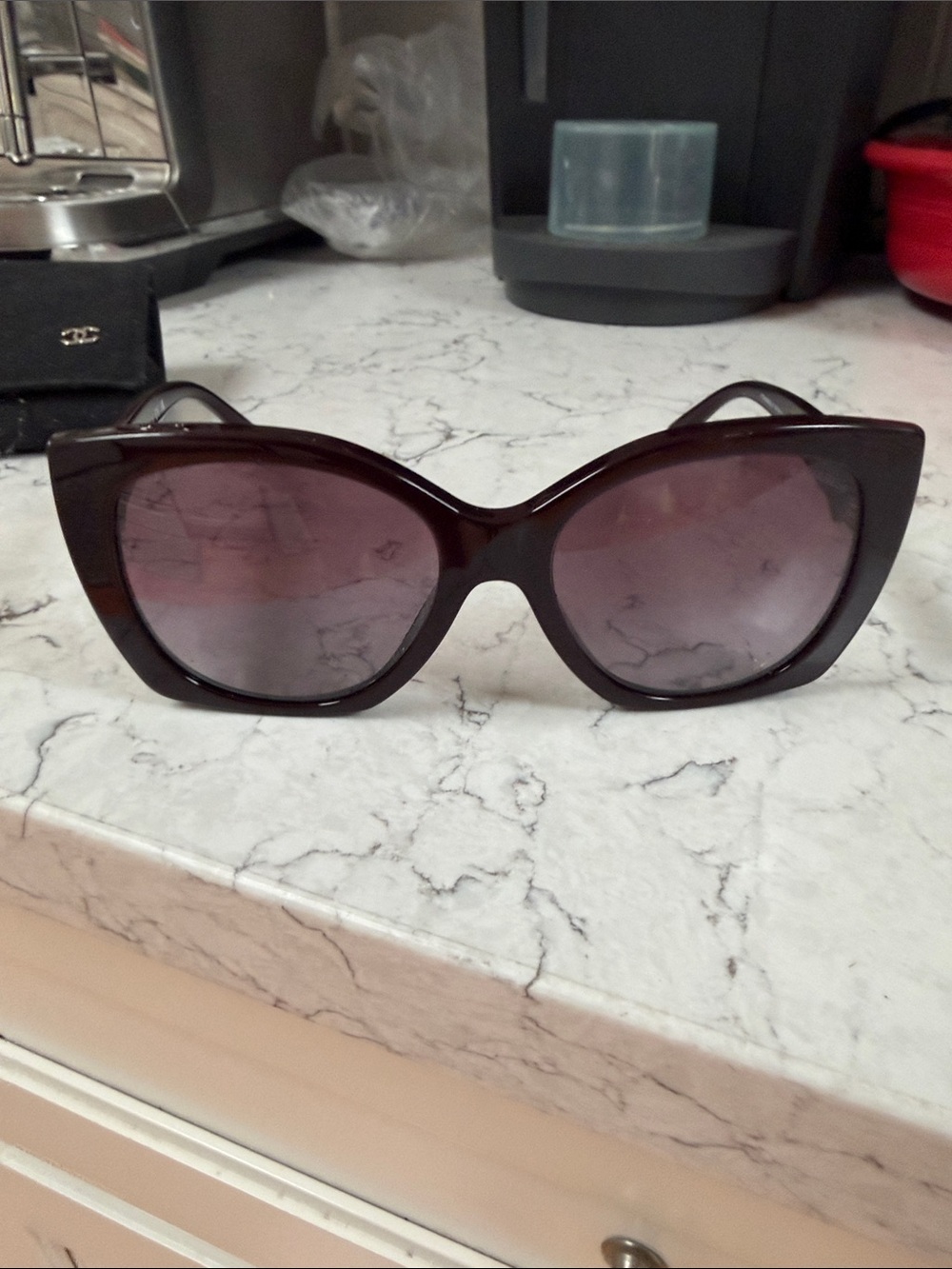 Authentic: CHANEL Women’s Sunglasses - brown
 Frame with Gradient Purple Lens